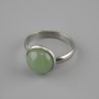 Ring Nefrite 12mm±, silver coloured metal