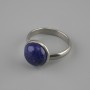 Ring stud Lapis Lazuli 12mm+- without, silver metal