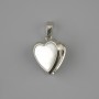 Pendant Heart under photo Mother-of-pearl, diameter 17x18mm+-, length 28mm+- silver-coloured metal