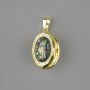 Photo pendant with Halotis, diameter 21×16mm±, length 31mm±, golden metal