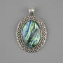 Haliotite Pendant 44×28mm± Silver Metal