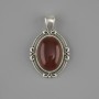 Carnelian Pendant 34x21mm± Silver Metal