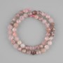 Strawberry Quartz Faceted Beads, 8x7mm, on Thread, 38cm+ length