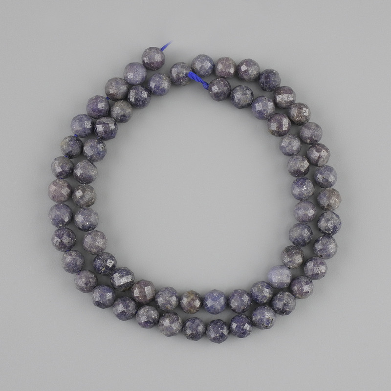 Sapphire Beads, Faceted Round Bead, Ø6mm ±, Thread Length 39cm ±