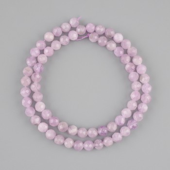 Kunzite Beads Faceted Sphere, 6mm diameter, 38cm on Thread