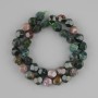 Green Jasper Beads Multifaceted, 10x9mm, 37cm on thread