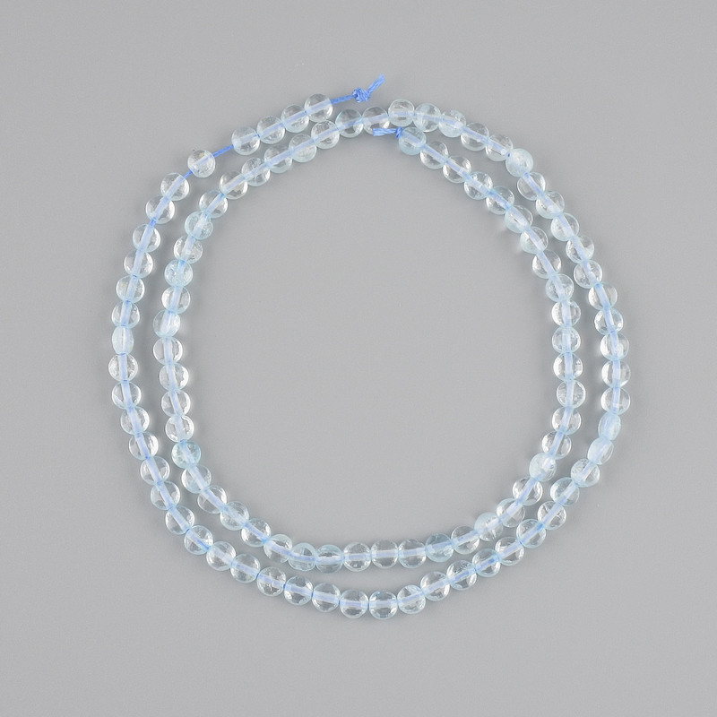 Faceted Topaz Beads Coin Shaped, 4mm diameter ±, 39cm length ± on thread