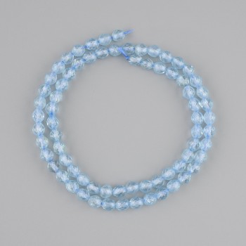 Faceted Topaz Beads, gemstone drilled grain, 5-5.5 mm diameter, 5x5 mm±, thread length 39 cm±