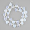 Moonstone Opalite Heart Beads, 12 mm diameter on thread, 5 mm±, 39 cm± length