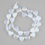 Moonstone Opalite Heart Beads, 12 mm diameter on thread, 5 mm±, 39 cm± length