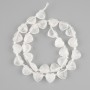 Heart-shaped Mountain Crystal Beads, 12x11-11 mm, 5mm+/- beads 3mm+/- on a thread, length 38cm+/-