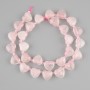 Pink Quartz Heart Beads, 12x11-11mm, 5mm+ seed beads 3mm+-, 39cm+- on a thread