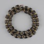 Smoky Topaz Beads Beaded Cube Cut 8×8mm±, 3mm± Seed Beads on Thread, 37cm±