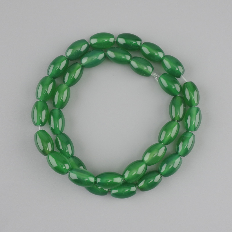 Chrysoprase bead grain-shaped beads, 12x7 mm, 5-8 mm +-, strand length 38 cm +-