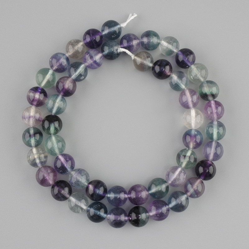Fluorite Beads Smooth Ball 8mm Diameter, +- 40cm Length on Thread