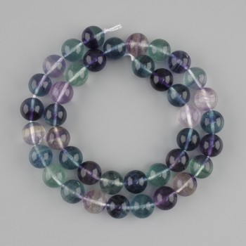 Fluorite Beads natural round beads 10mm diameter ±, on thread length 40cm ±