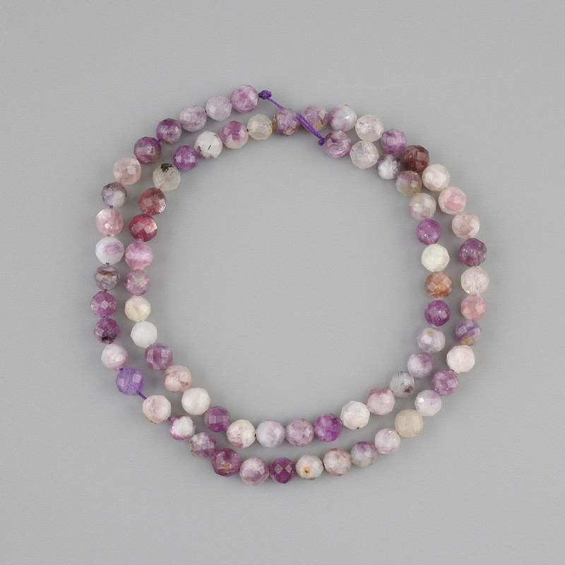Tourmaline Beads faceted round bead 5mm diameter +-, 38cm +- on thread