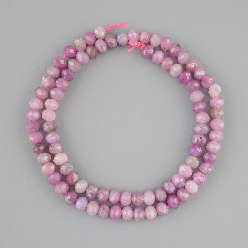 Ruby Beads faceted rondelle, 5x4mm, length 40cm on thread