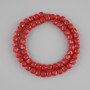 Coral Beads Faceted Cube 6x6mm, length 39cm on thread