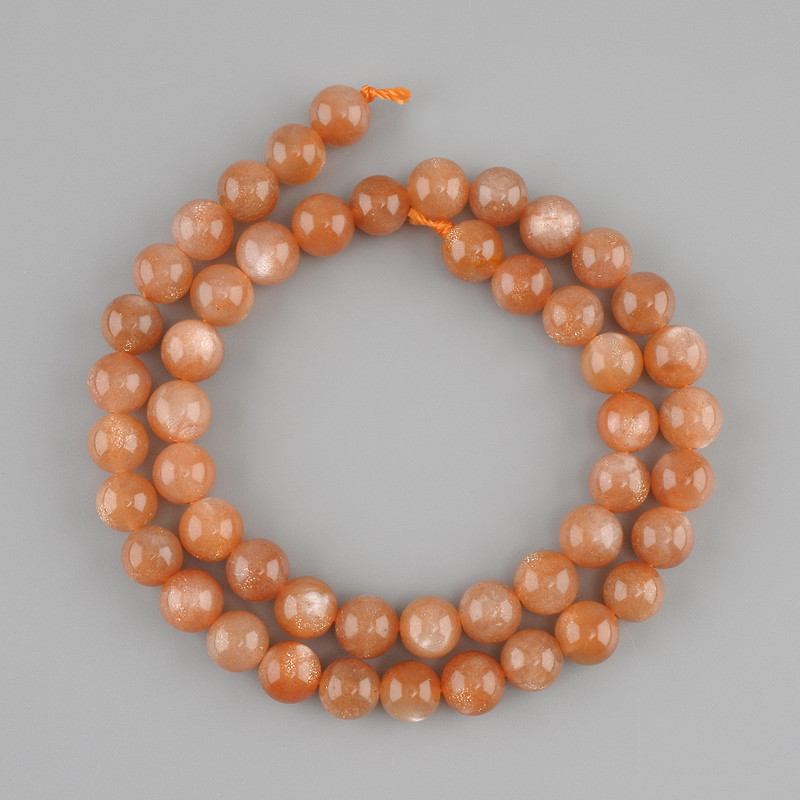 Sunstone and Selenite Beads Smooth Round Bead 8.5mm ±, 37cm ± on Thread