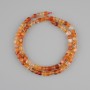 Carnelian Beads, Faceted Cube, 4–5 mm diameter, 39 cm length on a thread