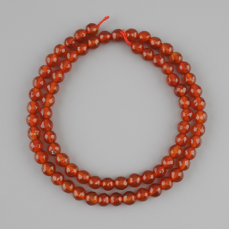 Carnelian Beads Granulated Round 6mm Diameter +-, 42cm+- on Thread