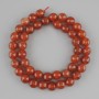Carnelian Beads, faceted round ball 10mm diameter, +/- 42cm length on thread