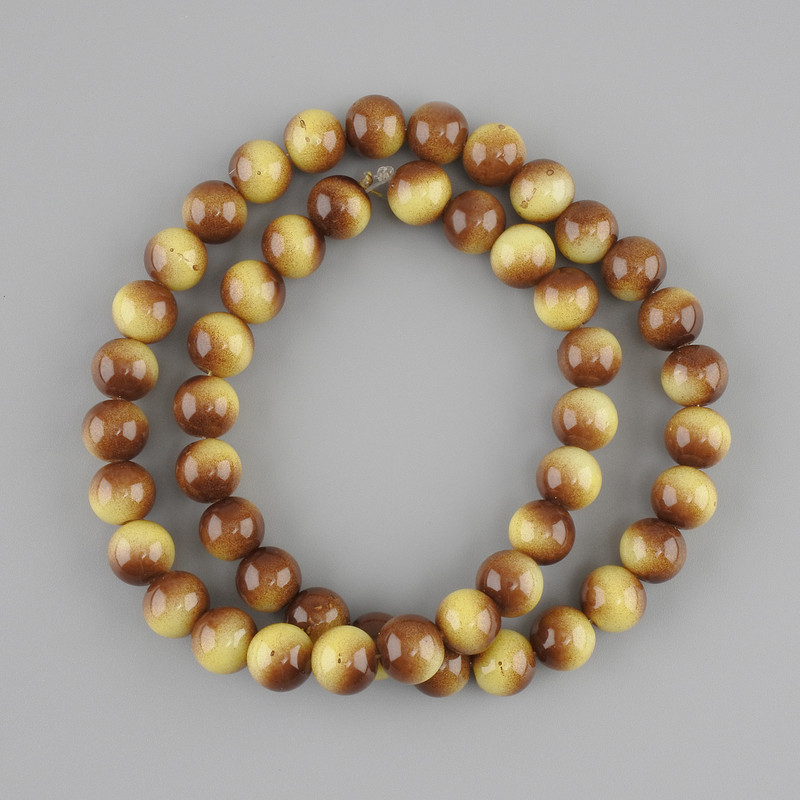 Tiger's Eye Beads (unit) smooth sphere, diameter 8mm ±, length 38cm ± on fishing line