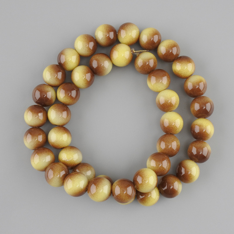 Tiger's Eye Beads (single) smooth ball, 10mm diameter +-, length 38cm+- on fishing line