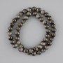 Beads Gray Tiger's Eye round bead 8mm, 37cm length on fishing line