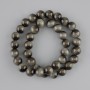 Beads Grey Tiger's Eye round 10mm smooth sphere, on thread 38cm ±