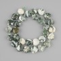 Moss Agate Beads Heart, diameter 12-12.5, 11-12mm ± beads 3mm ±, length 40cm ± on thread