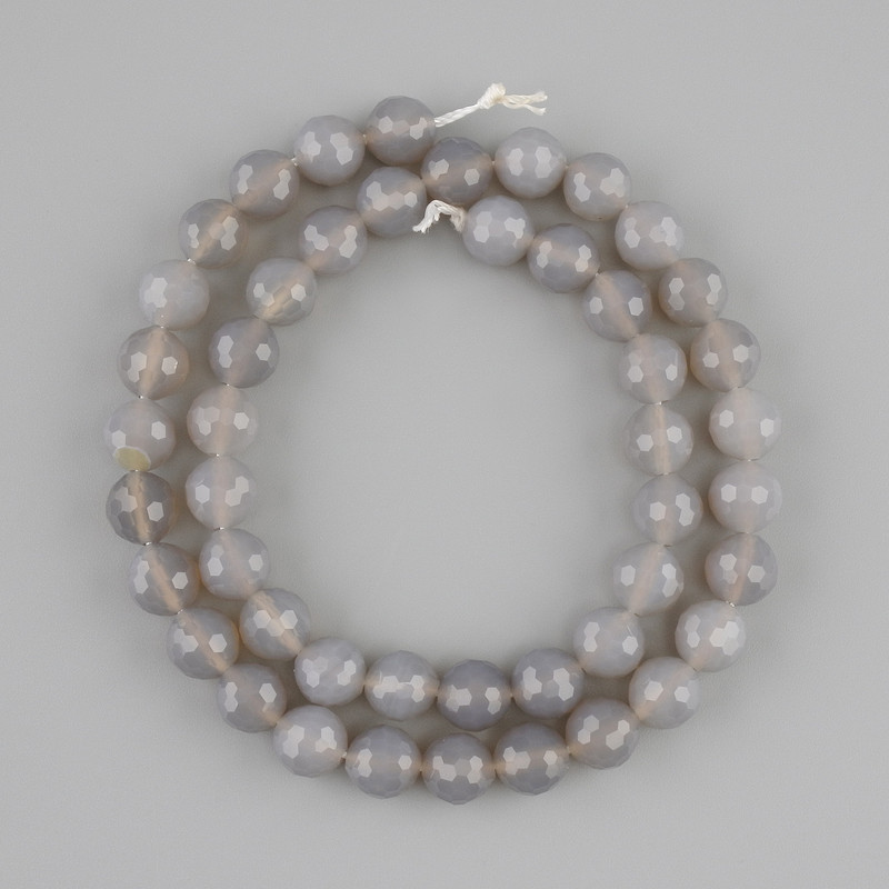 Dimmed Agate Beads faceted round bead, diameter 8mm +-, thread length 37cm+-