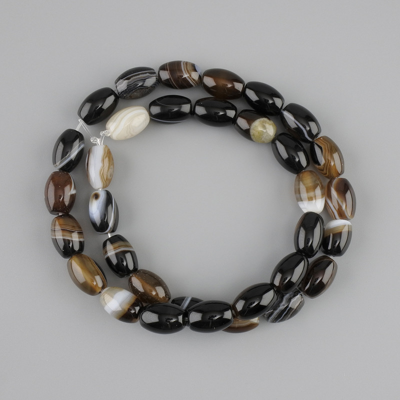 Agate Beads Grain Shape, 11.5-12×7.5-8 mm ±, 39 cm ± length on thread