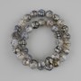 Agate Dragon's Vein Beads, faceted round beads 9.5–10mm, total length 36cm, on fishing line