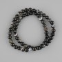 Beads of Eye Agate, smooth round, 6mm diameter ±, length 37cm ± on thread