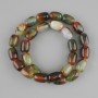 Brazilian Agate Barilo Beads, 14×10 mm diameter, ± 39 cm length on thread