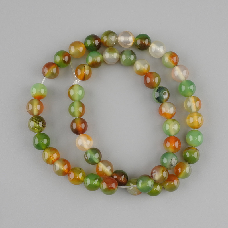 Brazilian Agate Beads smooth ball diameter 8mm +-, length 38cm+- on thread