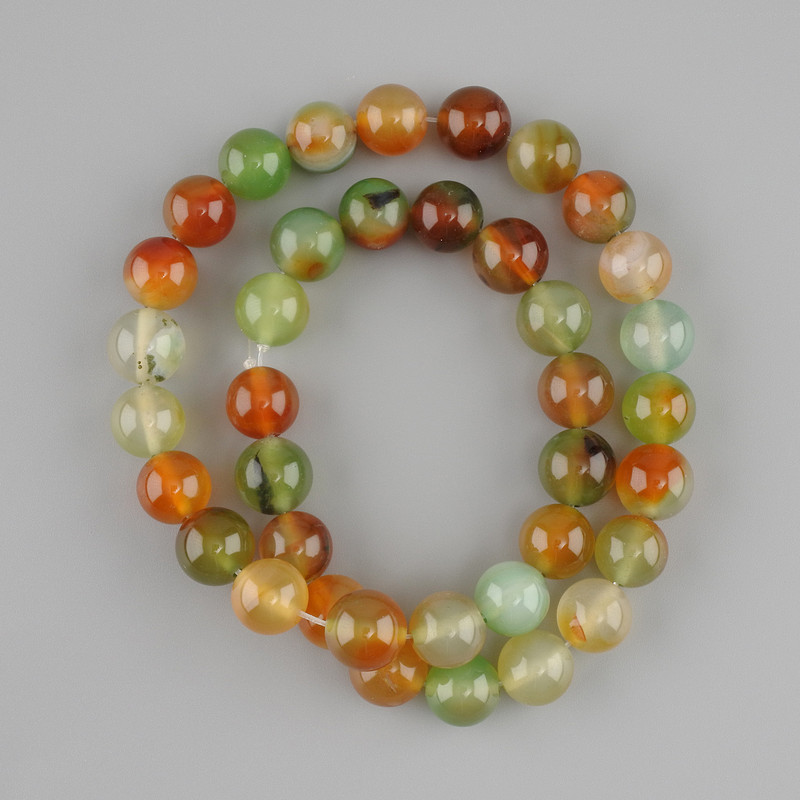 Brazilian Agate Beads, Smooth Round 10mm, +/- 38cm Length, on Thread
