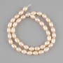 Natural freshwater pearls beads - delicate peach colour 6–7 mm, 5×5–6 mm +-, thread length 34 cm+-