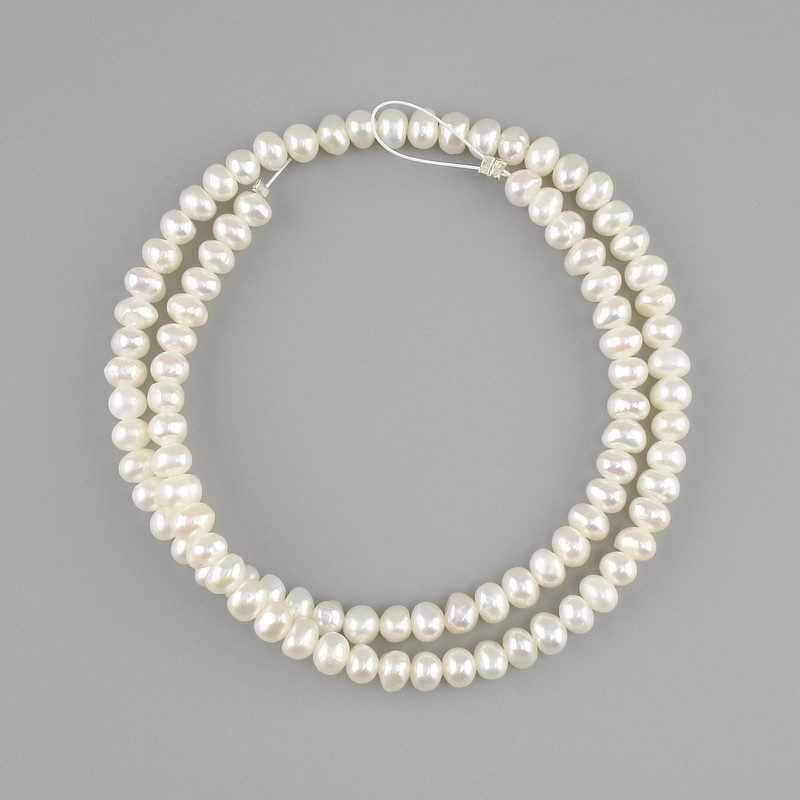 Natural freshwater pearls 4x4, 5-5mm+-, length 35cm+-
