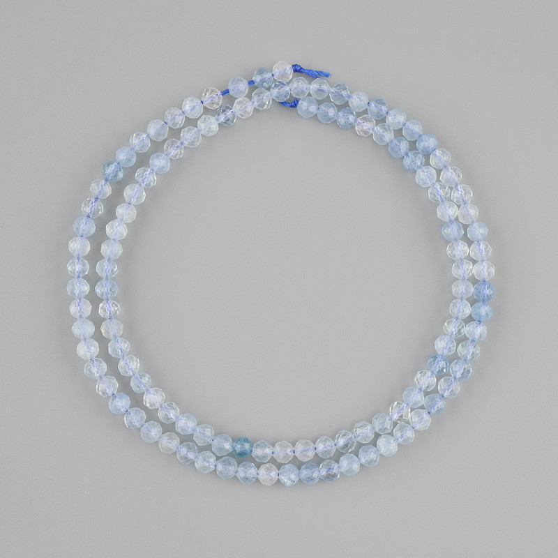 Aquamarine Faceted Rondelle Beads, 3.5×3 mm, length 38 cm