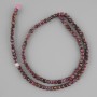 Ruby Beads Faceted Cube 3mm dia, 39cm length