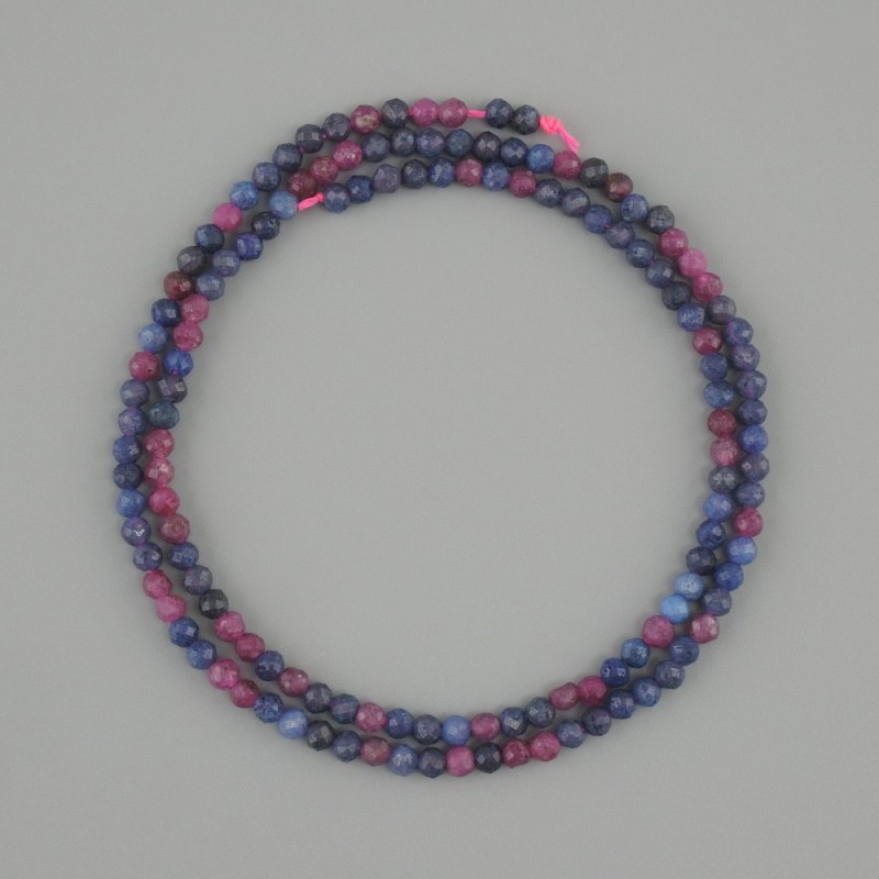 Sapphire and Ruby Beads Granulated Ball 3mm Ø, 38cm long