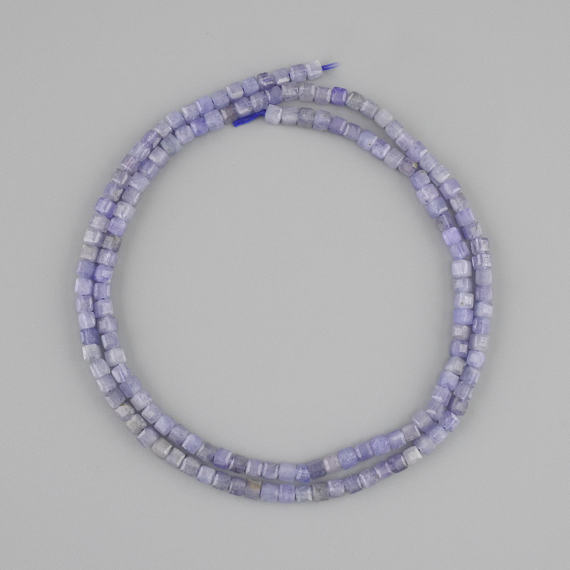 Sapphire Beads Faceted Cube, 2.5×2.5 mm, length 39 cm