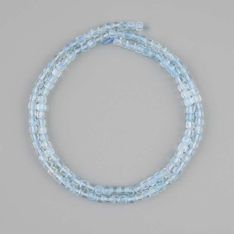 Faceted topaz beads cube shape, 3x3mm, thread length 39cm
