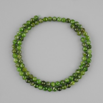 Diopside Beads natural stone faceted ball, diameter 4mm±, length 37cm±