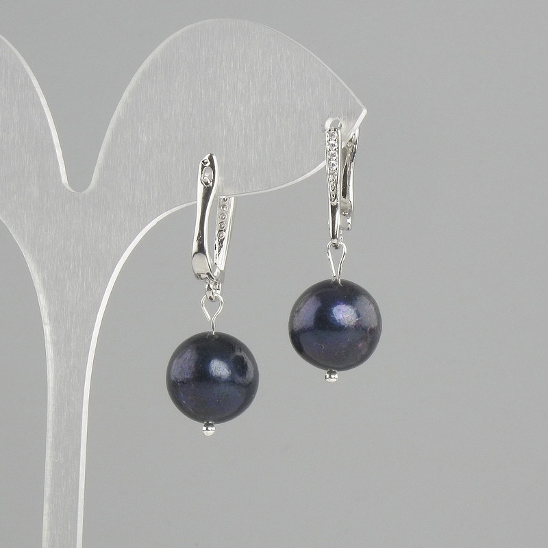 Earrings - Freshwater Pearls, diameter 12mm ±, length 30mm ±
