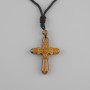 Pendant Cross Tiger's Eye, diameter 47x36mm ± on black cord with drawstring, length 78cm+
