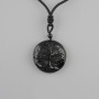 Pendant Tree of Life Agate, diameter 36mm± on black cord with pull closure, length 78cm+